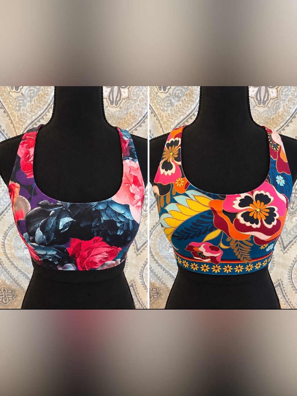 Johnny Was Bee Active Studio Reversible Sports Bra XS Multicolor Style A5623-7
